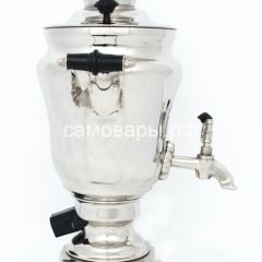 Электрический самовар из латуни никелированный на 1,5 литра форма "Тюльпан" с защитой от выкипания в Снежинске - snezhinsk.mebel24.online | фото 3