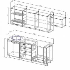 Кухонный гарнитур Лофт 2550 (Стол. 26мм) в Снежинске - snezhinsk.mebel24.online | фото 2