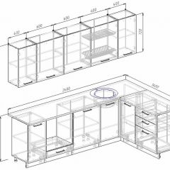 Кухонный гарнитур угловой Графика 2600х1600 (Стол. 26мм) в Снежинске - snezhinsk.mebel24.online | фото 2