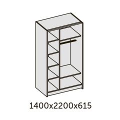 ИННЭС-5 Шкаф-купе 2-х дв. 1400 (1дв. Ф1 - бодега белая, 1дв. Ф2 - зеркало) в Снежинске - snezhinsk.mebel24.online | фото 2