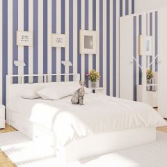 Камелия спальня № 7 Кровать 900 + Стол косметический + Зеркало + Комод, цвет белый, сп.м. 900х2000 мм., б/м, основание есть в Снежинске - snezhinsk.mebel24.online | фото 5