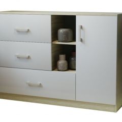 Комод К-3.1 (Дуб сонома/Белый жемчуг) в Снежинске - snezhinsk.mebel24.online | фото