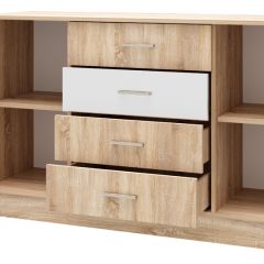 БЕАТРИС Комод К1400 (Дуб Сонома/Белый глянец) в Снежинске - snezhinsk.mebel24.online | фото 2