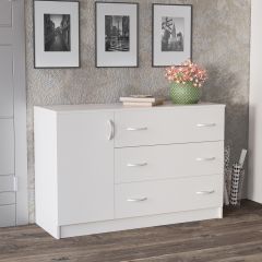 Комод Лофт (3 ящика/1 дверца) Белый в Снежинске - snezhinsk.mebel24.online | фото