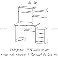 Компьютерный стол №16 (Анкор темныйанкор темный) в Снежинске - snezhinsk.mebel24.online | фото 1