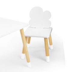 Комплект детской мебели стол и два стула Облачко (Белый/Белый/Береза) в Снежинске - snezhinsk.mebel24.online | фото