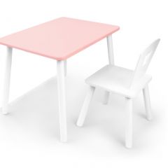 Комплект детской мебели стол и стул Корона (Розовый/Белый/Белый) в Снежинске - snezhinsk.mebel24.online | фото 2