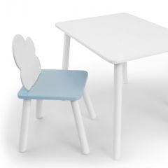 Комплект детской мебели стол и стул Облачко (Белый/Голубой/Белый) в Снежинске - snezhinsk.mebel24.online | фото