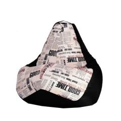 Кресло-мешок XL Газета-Black в Снежинске - snezhinsk.mebel24.online | фото 1