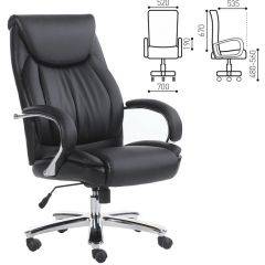 Кресло офисное BRABIX "Advance EX-575" (хром/экокожа/черное) 531825 в Снежинске - snezhinsk.mebel24.online | фото