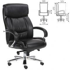 Кресло офисное BRABIX "Direct EX-580" (хром/рециклированная кожа/черное) 531824 в Снежинске - snezhinsk.mebel24.online | фото