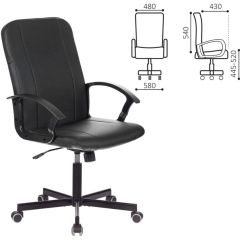 Кресло офисное BRABIX "Simple EX-521" (экокожа, черное) 532103 в Снежинске - snezhinsk.mebel24.online | фото 2