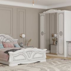 Кровать 2-х спальная 1600*2000 Грация (12.116) без основания (белый/серебро) в Снежинске - snezhinsk.mebel24.online | фото 2
