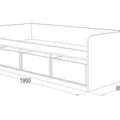 Кровать-8 одинарная с 3-мя ящиками (800*1900) ЛДСП в Снежинске - snezhinsk.mebel24.online | фото 3