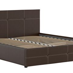 Кровать двойная Синди 160 + ортопед + ПМ + дно (арт. Марика 468 к/з (шоколад)) в Снежинске - snezhinsk.mebel24.online | фото 2