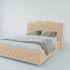 Кровать Нягань с ПМ 1200 (экокожа бежевая) в Снежинске - snezhinsk.mebel24.online | фото 2