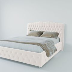 Кровать Нягань с ПМ 800 (экокожа белая) в Снежинске - snezhinsk.mebel24.online | фото 2