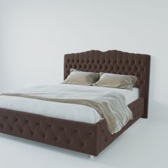 Кровать Нягань с ПМ 800 (экокожа коричневая) в Снежинске - snezhinsk.mebel24.online | фото 2