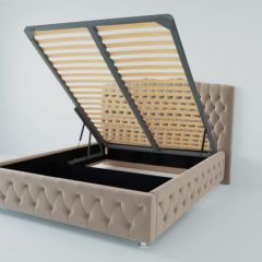 Кровать Нягань с ПМ 1200 (велюр светло-серый) в Снежинске - snezhinsk.mebel24.online | фото 2