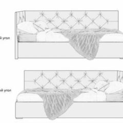 Кровать угловая Лэсли интерьерная +основание (120х200) в Снежинске - snezhinsk.mebel24.online | фото 2