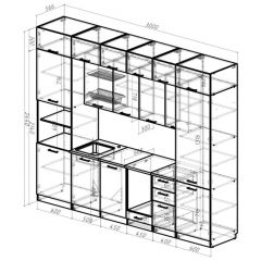 Кухонный гарнитур Сапфир 2 экстра 3000 мм в Снежинске - snezhinsk.mebel24.online | фото 2