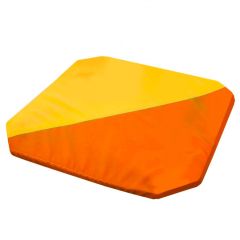 Мат гимнастический 1,3x1,3x0,05м складной скошенные углы цв.оранжевый-желтый в Снежинске - snezhinsk.mebel24.online | фото 1