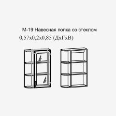 Париж №19 Навесная полка с зеркалом (ясень шимо свет/серый софт премиум) в Снежинске - snezhinsk.mebel24.online | фото 2