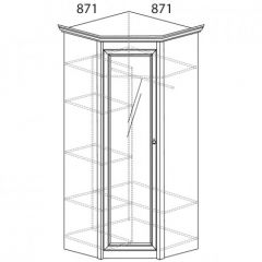 Шкаф угловой №641 "Флоренция" Фасад глухой (угол 871*871) Дуб оксфорд в Снежинске - snezhinsk.mebel24.online | фото 2