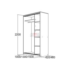 МИРАЖ 10.2 (620) Шкаф для платья и белья в Снежинске - snezhinsk.mebel24.online | фото 2