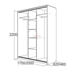 МИРАЖ 17.1 (620) 1 зеркало Шкаф для платья и белья в Снежинске - snezhinsk.mebel24.online | фото 5