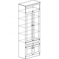 Шкаф для посуды №612 Инна Денвер темный в Снежинске - snezhinsk.mebel24.online | фото 3