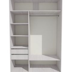 Шкаф-купе 1300 серии SILVER S1+S1+B2+PL2 (2 ящика+1 штанга+1 полка) профиль «Серебро» в Снежинске - snezhinsk.mebel24.online | фото 2