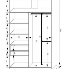 Шкаф-купе 1400 серии SOFT D8+D2+B2+PL4 (2 ящика+F обр.штанга) профиль «Графит» в Снежинске - snezhinsk.mebel24.online | фото 3