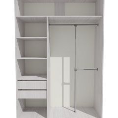 Шкаф-купе 1500 серии SILVER S3+S4+B2+PL4 (2 ящика+F обр.штанга) профиль «Серебро» в Снежинске - snezhinsk.mebel24.online | фото 2