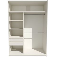 Шкаф-купе 1600 серии SOFT D6+D6+B2+PL3 (2 ящика+2штанги) профиль «Капучино» в Снежинске - snezhinsk.mebel24.online | фото 2