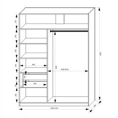 Шкаф-купе 1700 серии NEW CLASSIC K3+K3+B2+PL1 (2 ящика+1 штанга) профиль «Капучино» в Снежинске - snezhinsk.mebel24.online | фото 3