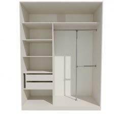 Шкаф-купе 1700 серии NEW CLASSIC K4+K4+B2+PL4 (2 ящика+F обр. штанга) профиль «Капучино» в Снежинске - snezhinsk.mebel24.online | фото 2