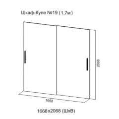 Шкаф-купе №19 Серия 3 Квадро (1700) Ясень Анкор светлый в Снежинске - snezhinsk.mebel24.online | фото 5