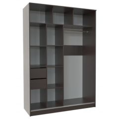 Шкаф-купе ПШ-2.9 1500 Фасад ВСТАВКА МДФ | СТЕКЛО (Венге/Стекло черное) в Снежинске - snezhinsk.mebel24.online | фото 2