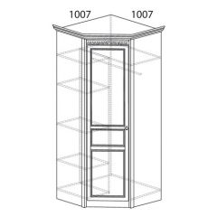 Шкаф угловой №183 "Лючия" Фасад зеркало (Угол 1007*1007) Дуб оксфорд серый в Снежинске - snezhinsk.mebel24.online | фото 2