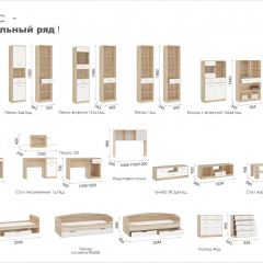 Система Стелс Шкаф-Пенал 2д1ящ Дуб сонома/Белый в Снежинске - snezhinsk.mebel24.online | фото 3