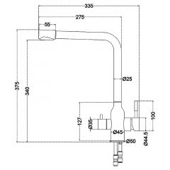 Смеситель д/кухни MELANA-F610304 Stello нерж.сталь, с переключателем на фильтр, однорычажный, сатин в Снежинске - snezhinsk.mebel24.online | фото 4