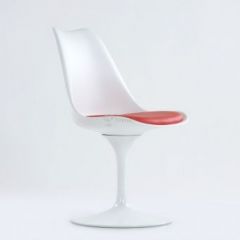 Стул Barneo N-8 Tulip style белый с красной подушкой в Снежинске - snezhinsk.mebel24.online | фото 3