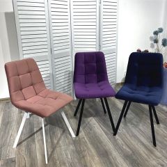 Стул CHILLI-Q SQUARE розовый #15, велюр / белый каркас, 4 шт./1 к, М-City в Снежинске - snezhinsk.mebel24.online | фото 5