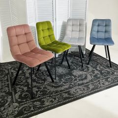 Стул CHILLI SQUARE BLUVEL-03 светло-серый, велюр / черный каркас М-City в Снежинске - snezhinsk.mebel24.online | фото 5