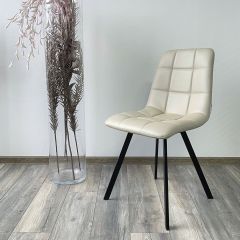 Стул CHILLI SQUARE HK017-02 серо-бежевый, PU/ черный каркас М-City в Снежинске - snezhinsk.mebel24.online | фото 2