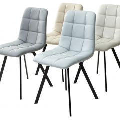 Стул CHILLI SQUARE HK017-03 светло-серый, PU/ черный каркас М-City в Снежинске - snezhinsk.mebel24.online | фото 2