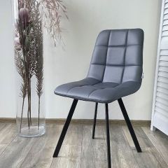Стул CHILLI SQUARE HK017-09 серо-черничный, PU/ черный каркас М-City в Снежинске - snezhinsk.mebel24.online | фото 5