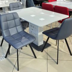 Стул CHILLI SQUARE HK017-09 серо-черничный, PU/ черный каркас М-City в Снежинске - snezhinsk.mebel24.online | фото 6