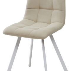 Стул CHILLI SQUARE UF860-01B бежевый, ткань/ белый каркас М-City в Снежинске - snezhinsk.mebel24.online | фото